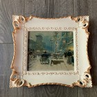 Vintage Truart Paris Street Scene Wall Picture Art 9   x 9 75    Cortes Framed