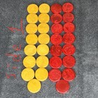  30  Vintage Bakelite Backgammon Game Pieces Red   Butterscotch 1 22    X 0 23   