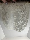 Antique Victorian Needle Lace Linen Inserts Embroidered  Oval Centerpiece 17   