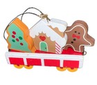Christmas Train Ornament Avon Wooden Gingerbread Cookie Car Gift Collection Box