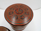 3 Burmese Lacquerware Betel Boxes Vintage    Chinese Zodiac 