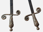 Pair Of Vintage Decorative Medieval   style Swords     35      Cast   metal Handles