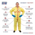 6 Pack Chemsplash Hooded Chemical Resistant Coveralls Laminated 7012yt