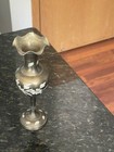Vintage Brass Vase With Floral Etching  Made In India