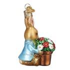 Old World Christmas Peter Rabbit With Flower Pot Glass Ornament For Holiday Tree