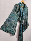 Gift For Her Silk Kimono Robe Soft Summer Wear Bathrobe L-1164