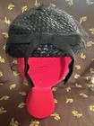 Vintage 60s Black Union Made Woven Raffia Hat Size 23