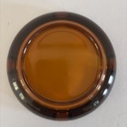 Vintage Mcm Mid Century Modern Amber Heavy Glass Ashtray 6    Round Cigar