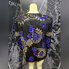 Vintage Lawrence Kazar New York Beaded Sequin Jacket Glam