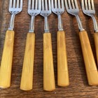 Vintage 24-pc For 6 Flatware Utensil Set Butterscotch Bakelite Hull