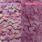 Litmind Iridescent Glass Mosaic Tiles For Crafts  240 Pieces 5 Shapes Mixed Pink