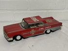 Taiyo Ford Galaxie Fire Chief Tin Friction Car 11    L Made In Japan W box Clean 