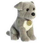     New Aurora World Miyoni Stuffed Plush Toy Pit Bull Terrier Soft Dog Grey Cream