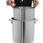 40l 42 27 Qt Stainless Steel 201 Stock Pot With Basket Cookware For Boiling 