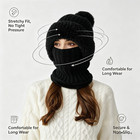 3 In 1 Womens Knit Beanie Hat Fleece Lined Winter Scarf Mask Set Snow Hat Usa
