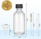 72  2oz Small Clear Glass Bottles With Lids Boston Round Sample Bottles 