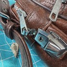 Vintage 1970s Leather Shoulder Bag Three Star Zipper Lock   Key