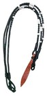 Horse Braided Leather Rawhide Romal Reins Silver Black Tack 6653