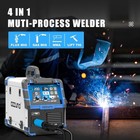 Azzuno 4 In1 200a Mig Welder 110v 220v Gas Gasless Mig Welding Machine Grey