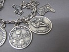 Unusual Fsct   Ye Olde Paint Stone Sterling 9 Charm Bracelet-as Is