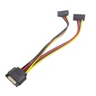 100x Sata 15 Pin Male To 2x Sata Right Angle Female Power Splitter Adapter Cable