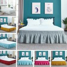 Solid Elastic Lace Bed Skirt Embroidery Bedding Decor Full queen king Size Decor