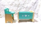 Kidkraft Majestic Mansion Nursey Set Doll House Furniture Cradle   High Chair