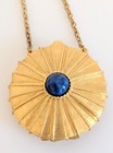 Vintage Estee Lauder Solid Perfume Compact Pendant Empire Necklace 1970   s