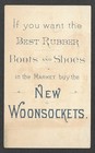 Victorian Trading Card - Woonsockets -  boys In Shoe Sled With Us Flag   2h3 