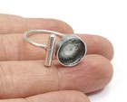 Round Blanks Silver Rod Ring Setting Cabochon Mounting Adjustable Ring Base