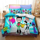 Cartoon Teen Titans Go Bedding Set Duvet Cover Bedroom Comforter Cover Quilt Set