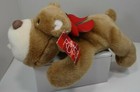 Russ Laying Brown Bear Plush Red Green Bow 12  Nwt