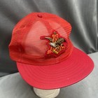 Vintage Anheuser-busch Beer A-eagle Red Snapback Trucker Hat Rare 360 Mesh Cap