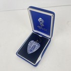 Waterford Crystal Heart Love Pendant Necklace Clear Cut Crystal Tie Cord Box Vtg