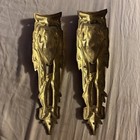 Pair Of Antique French Gilded Brass Furniture Decorations Acanthus Laurel Cords
