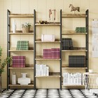 Bookcases And Bookshelves Triple Wide 5 Tiers Industrial Bookshelf With Baffl   