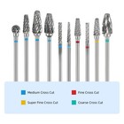 10 Pcs Dental Lab Polishing Bur Drills Tungsten Steel Carbide Burs 2 35mm