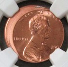 2003 Struck 15  Off Center Mint Error Lincoln Cent Ngc Mint State 65 Red