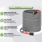 Yamatic Flexible Durable Pressure Washer Hose 1 4   M22-14mm Quick Connectors