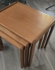 Vtg Mid Century Mcm Set 3 Teak Danish Modern Nesting End Side Tables Freeuship