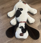 Lot Of 2 Vintage Tonka Pound Puppies 18    Brown   White W  Spots Long Short Ears