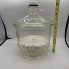 Pyrex Large Vacuum Desiccator 55 38 7 5 L Lid Plate Bowl Clear Usa Some Chips