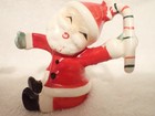 2 National Potteries Napco Christmas Santa Candle Climbers 1957 Made In Japan