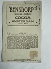 Vintage Trade Card Bensdorp   s Royal Dutch Coco  Amsterdam Holland    lewis Xiv    C8