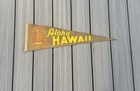 Vintage Aloha Hawaii Felt Pennant C 1950  T h  9   x 27    Rare   Aa