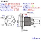 16mm 5 8in Indicator Light Stainless Steel 304 12v-24v 12-24 V Ac dc  Red