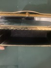 Vintage Gold-tone Metal Hinged Lipstick Holder Case With Interior Mirror