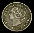 1870 Canada Queen Victoria Silver 5 Cent Coin