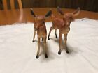 Vintage Hard Plastic Deer Fawn Pair Realistic Christmas 3 5    Tall