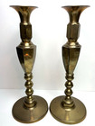 Vintage Antique Push-up Style Brass Tall Large Ornate Candlesticks Set 15 75 